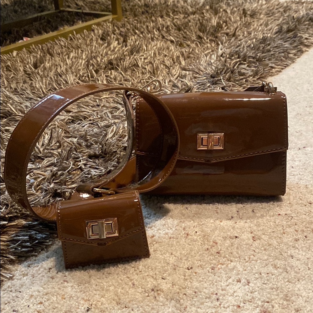 Brown Forever 21 Leather Women's Bag Set